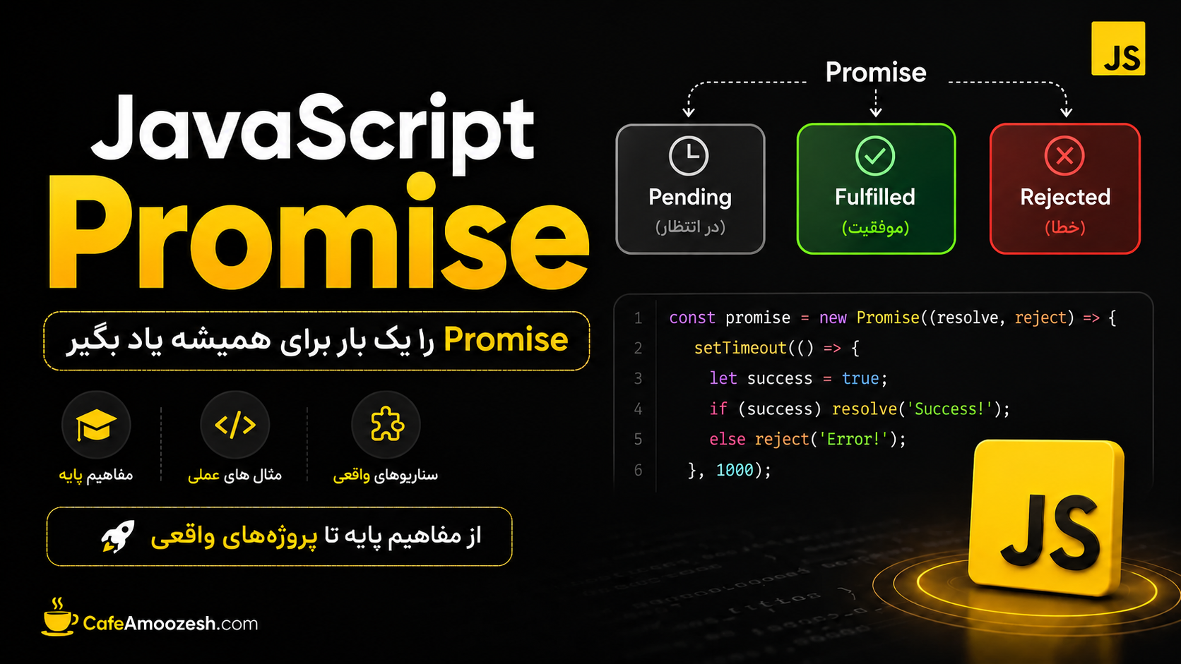 آموزش Promise در JavaScript | از صفر تا پروژه واقعی + مثال عملی
